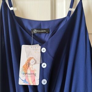 PrettyGarden Women's Navy Maxi Dress